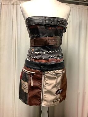 Jaded London vegan leather moto mini skirt crop top